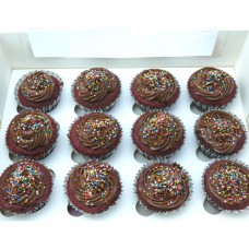 CupCakes with Chocolate Buttercream & Sprinkles ($42 per dozen) (D, V)